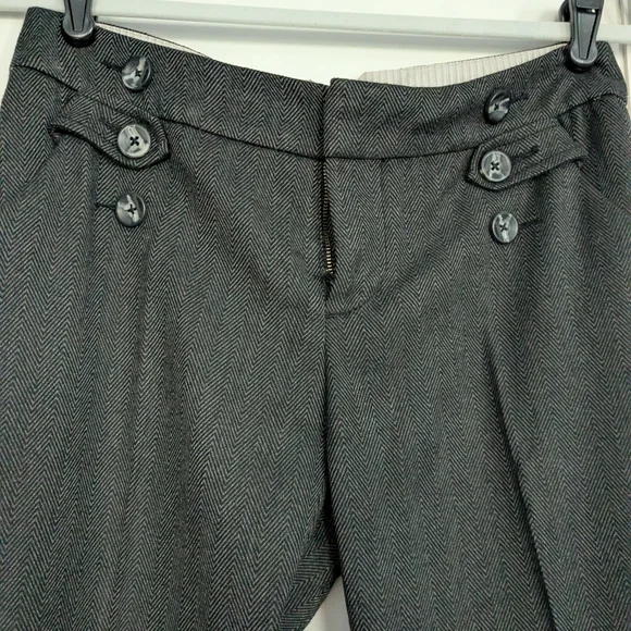 Anthropologie Gray Herringbone Boot Cut Pants Sz 4 - Picture 10 of 14